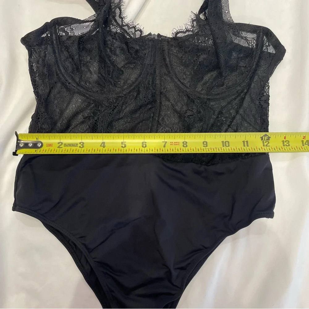 Akira‎ Black Lace M Body Suit Lingerie Sexy Romantic Goth Whimsigoth Flirty Fem